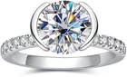1 Ct 25 Silver VVS1 Moissanite Diamond Look Engagement Ring Size 7 for Women