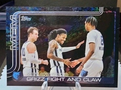 2025 Topps Basketball Grit and Grind Grizz Fight and Claw Black Rainbow 6/10  