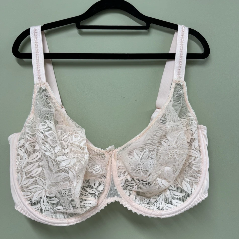 Prima Donna Divine Seamless Lace Balconette Underwire Pink Bra 44G - Image 3 of 4