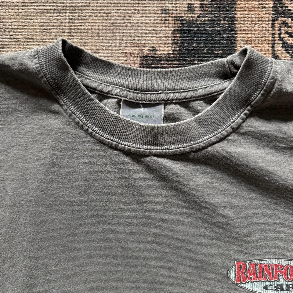 Camiseta Downtown Disney Rainforest Café Gris Vintage, Talla 2XL Foto 4 de 4