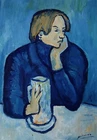 Fine unique Blue period painting – Portrait of a man, signed Pablo Picasso w COA