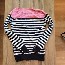 Melrose Pullover Damen schwarz weiß gestreif...