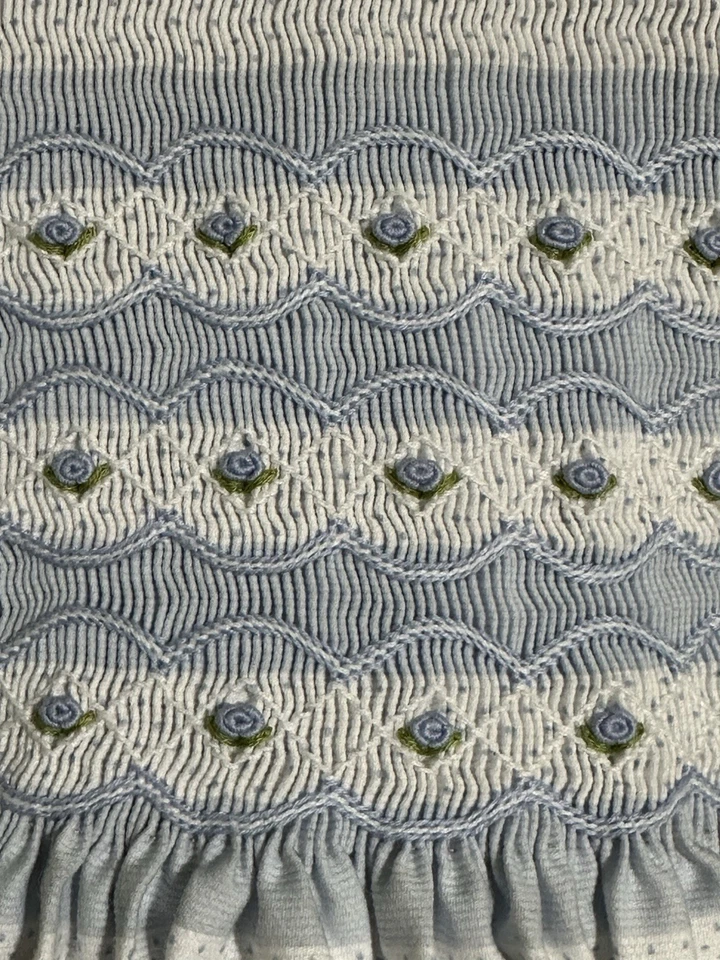 Marco & Lizzy Dress Girls Size 4T Blue Smocked Embroidered Flowers Party - Image 4 of 4