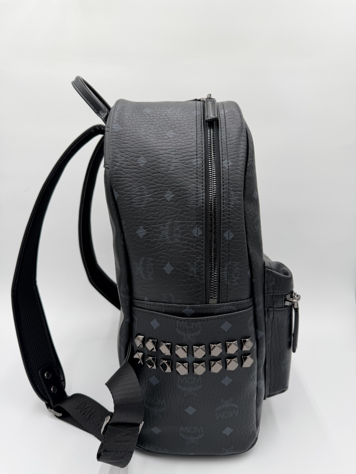 MCM backpack Black Large Side studded Same Day Sh… - image 3