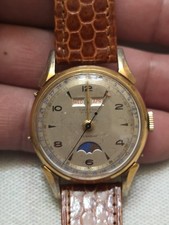Vintage Orator 17 Rubis Lunotat Watch Moon Face Style In Running Condition BB1