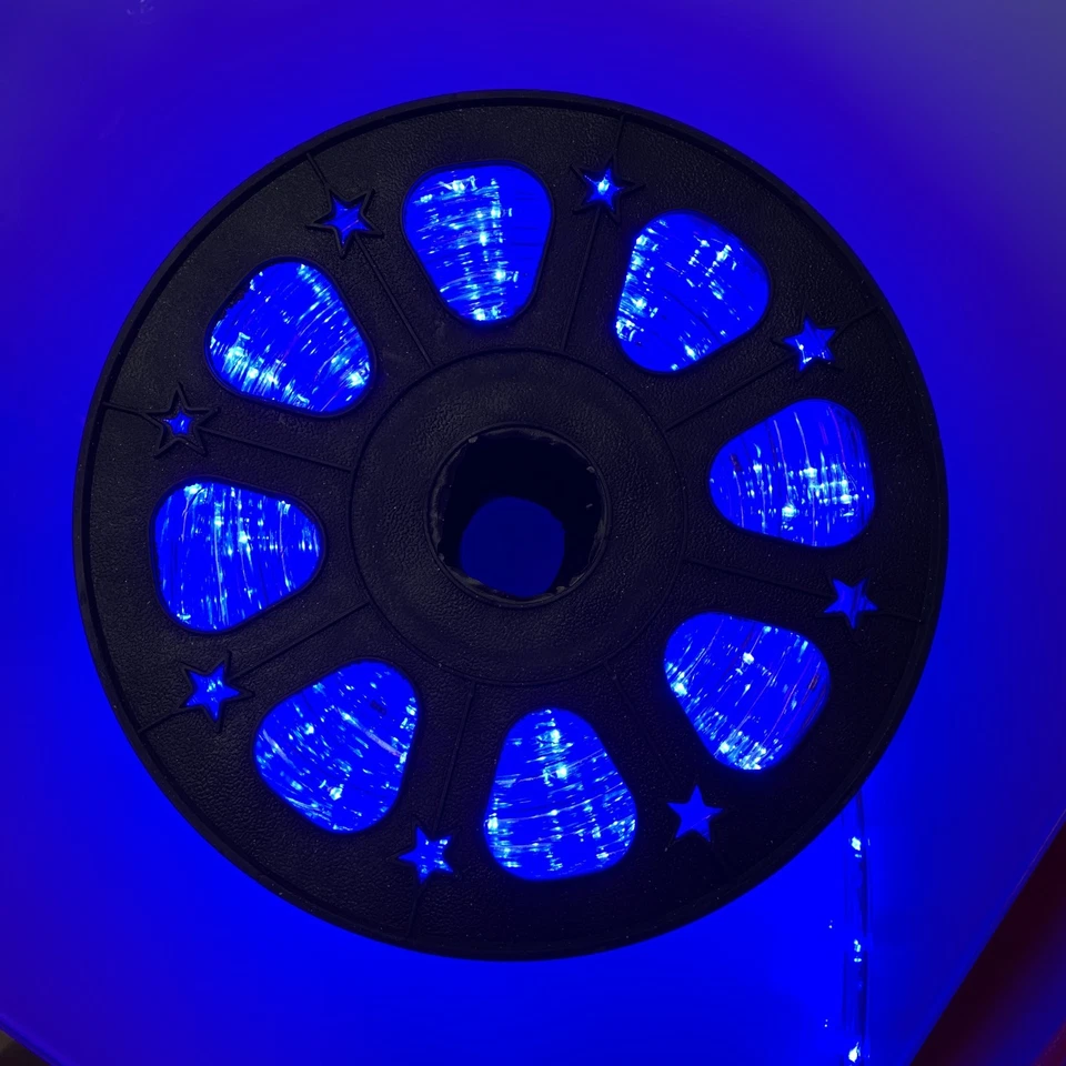 Bobina 50 metri TUBO LED luminoso luce Blu 220v IP65 LUCE FISSA 2pin - Immagine 3 di 4