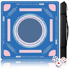 Mahjong Mat with Carrying Bag, Portable Mahjong Mat with Rules, Noise Reducti...