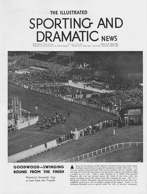 PFERDERENNEN Pharacre's Stewards Cup aus dem Trundle gesehen - Vintage Print 1933