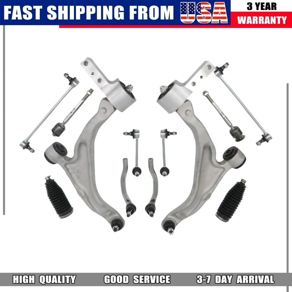 12x Front Lower Control Arms w/Ball Joints Tie Rod for 07-13 Acura MDX 10-13 ZDX - Image 2 of 4