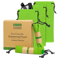 OPTIPAK Microfiber Glasses Pouch – Soft Eyeglass Cleaning Cloth Case Bag