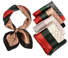 FYLuoke 4 Pcs 27.5 Inch Head Scarf Silk Bandana Satin Hair Inch, C-01