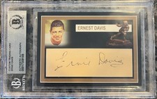 ERNIE DAVIS SIGNED CUSTOM HEISMAN CARD AUTO 1961 SYRACUSE ORANGEMEN BROWNS BAS