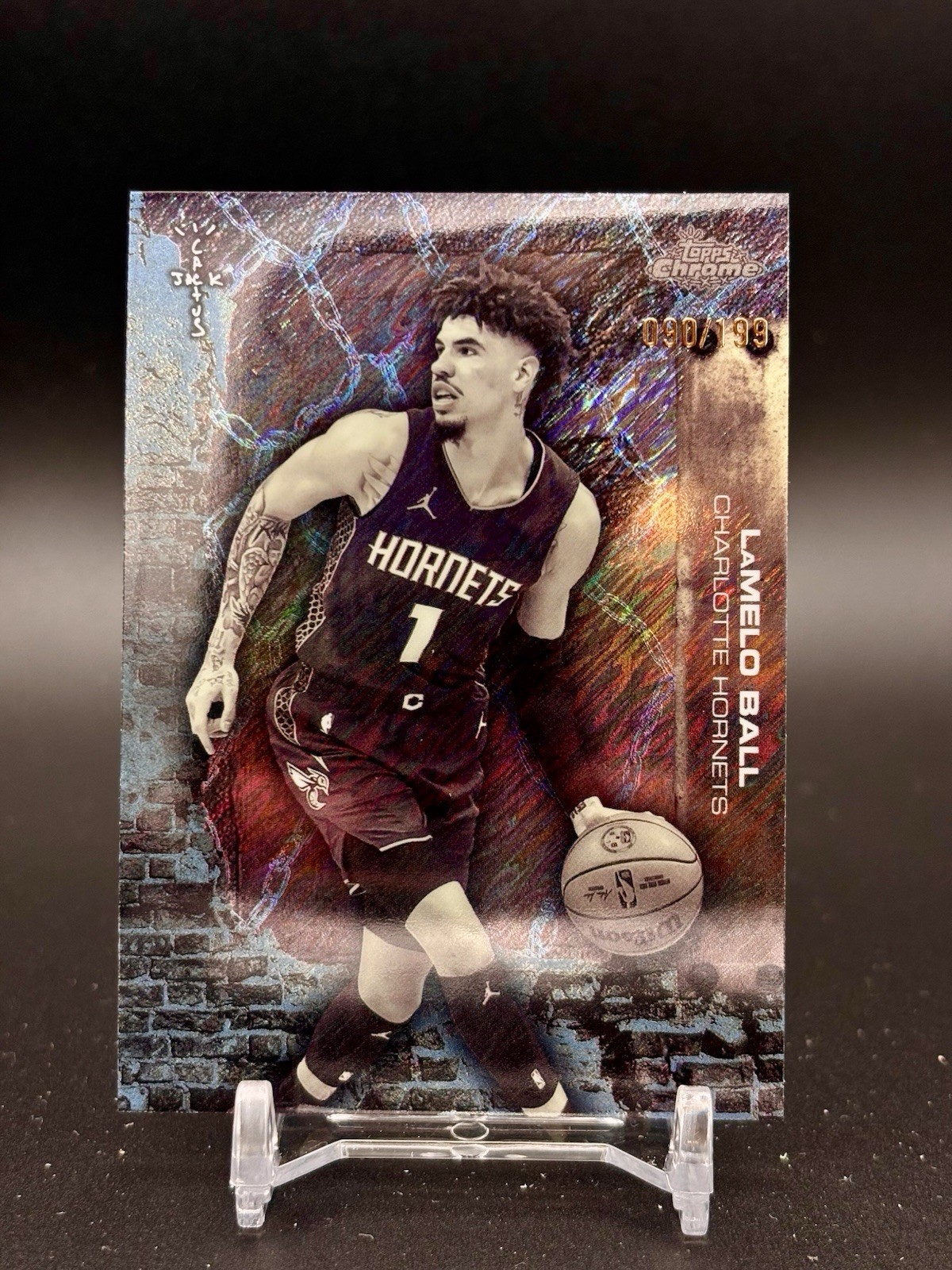 2025-26 Topps Chrome Cactus Jack Lamelo Ball /199 Aqua Shimmer Hornets