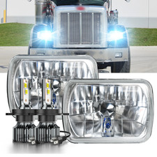 1997-2007 FOR Kenworth T300 Pair DOT 7x6" 5x7inch Halo Led Headlights HI/LO DRL