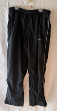 Nike Mens Track Running Pants One Line Black Large Dri-Fit Elastic Waist Pockets