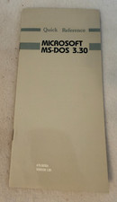 MICROSOFT MS DOS 3.30 Quick Reference VG vintage operating system guide DOS
