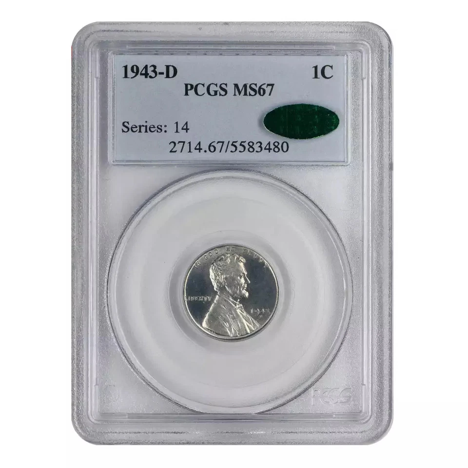 1943-D Lincoln Wheat Cent PCGS MS67 CAC - Image 3 of 4