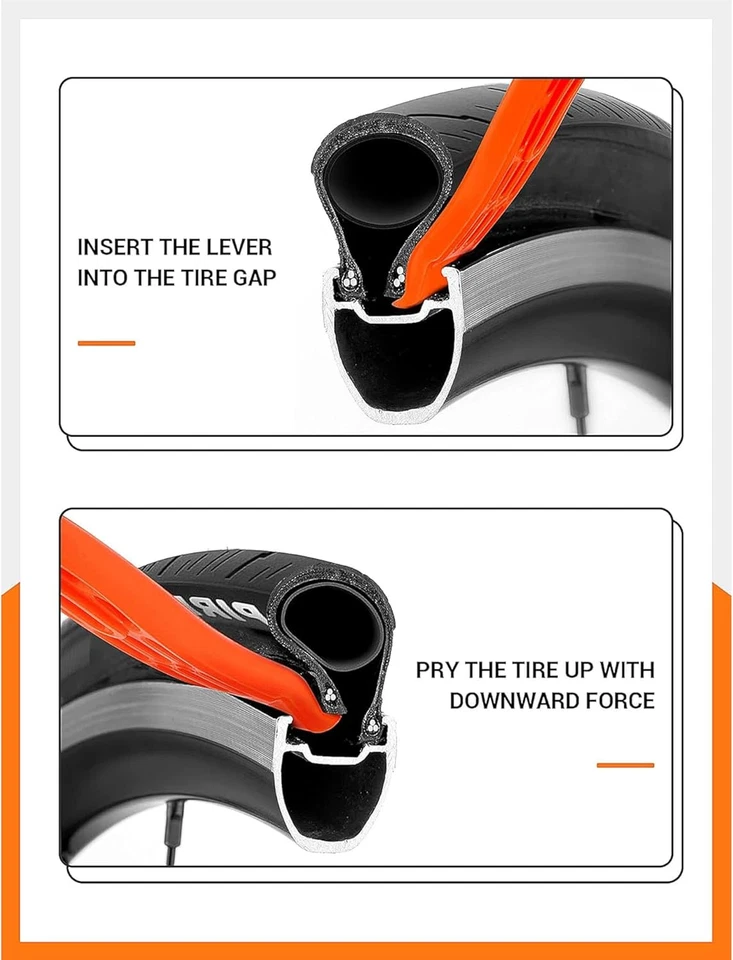 Kit de reparación de neumáticos de bicicleta de 12 piezas, con kits de parches de tubo sin pegamento de 8 piezas, 2 piezas de neumáticos de bicicleta...