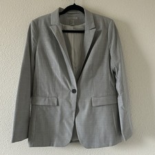 H M Glen Career Office Sophisticated Business Dressy Women  s Blazer Sz 12 Gray