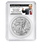 2023 (W) $1 American Silver Eagle PCGS MS70 FS Trump 45th President Label White