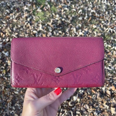 Louis Vuitton LV Monogram Empreinte Leather Sarah Long Wallet