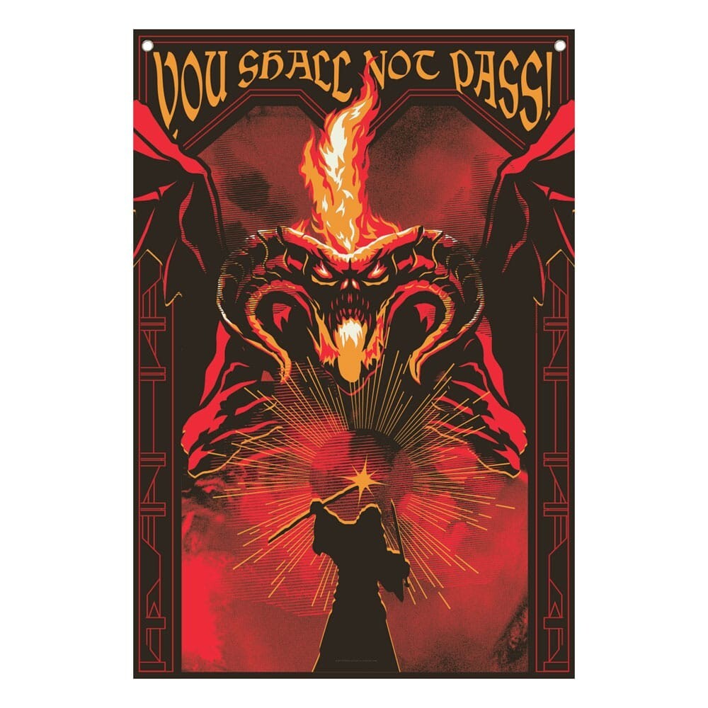 El Señor De Los Anillos Tapiz ¡No Pasarás! 125 X 85 Cm Banner Balrog Gandalf