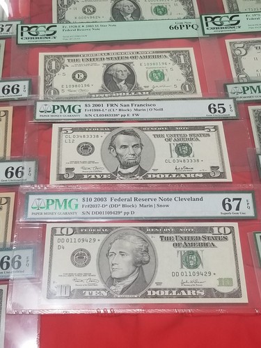 17 BANKNOTES USA LOT REPLACEMENTS STAR PMG PCGS 66,67 FEDERAL TOP RARE - Picture 8 of 9