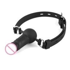 Adult BDSM Roleplay Open Mouth Ball Gag Bondage Harness Insert Penetration Plug