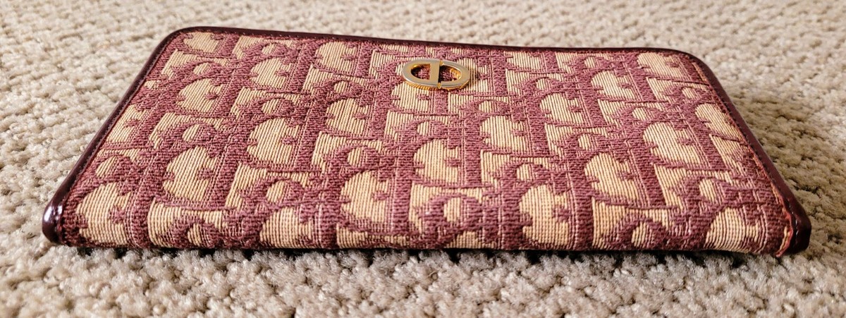 美品✨付属品付き‼️♡Dior♡ Vintage ♡ ethnic Wallet AUTH CHRISTIAN DIOR VINTAGE TROTTER PATTERN CANVAS BI-FOLD
