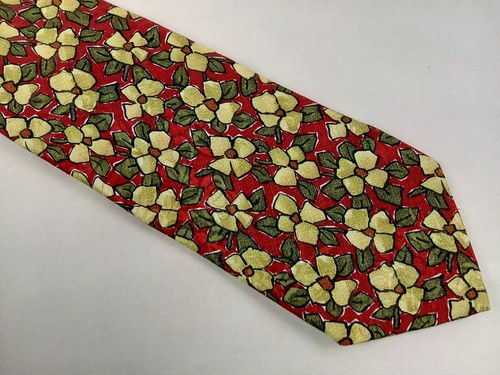 Corbata Ermenegildo Zegna Para Hombre Flor Multicolor Seda Italia Extra Grande 57.5" x 4" - Imagen 11 de 12