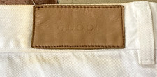 Gucci Vintage Ivory White Denim Cotton Jeans Pants Trousers W35"