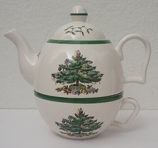 Spode Christmas Tree Tea for One Set - Tea Pot Teapot and Cup