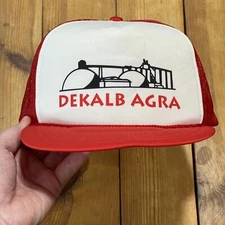 Vintage Dekalb Agra Snapback Trucker Hat 1990s Logo Mesh Back Cap