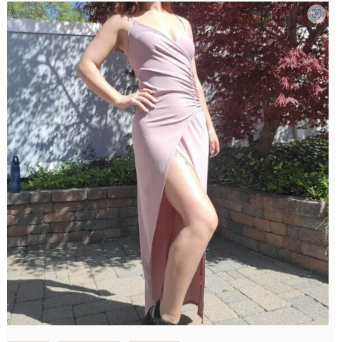 open lace back dress Kris Pink Maxi Dress - US 6