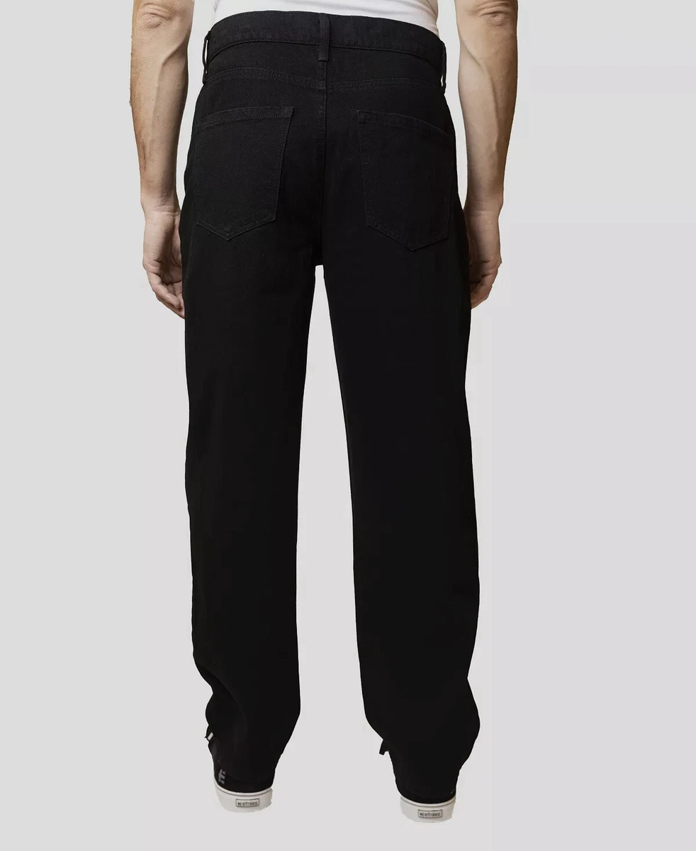 $66 Lazer Men's Black Loose Fit Rigid Casual Denim Pants