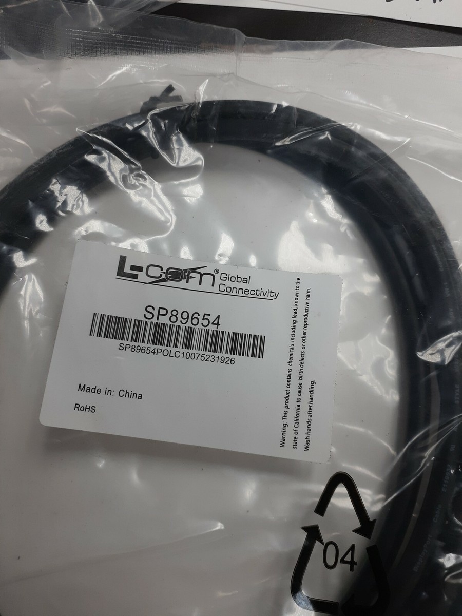 displayport Cable AWM E119932 Style 20276 VW-1 80C 30v copartner