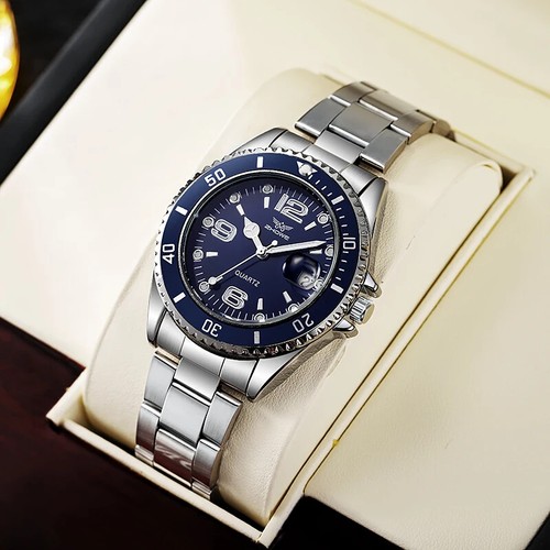 Men's Wrist Luxury Aviator Chronograph Eco-drive Watch New Free Fast Shipping - Picture 13 of 27