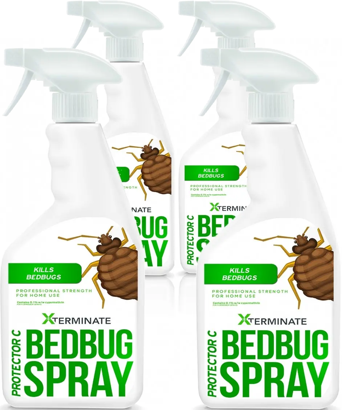 4x 1L Xterminate Bed Bug Killer Spray Professional Strength Formula For