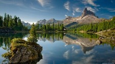 Landscape lake reflection mountains nature Custom Gaming Mat Desk