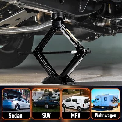 Auto Wagenheber Scherenwagenheber Für PKW/SUV/MPV max 3T mit Ratschenschlüssel ~ - Bild 1 von 4