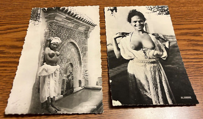 2 Vintage Postcards ETHNIC NUDES - Morocco - CASABLANCA Beautiful Women