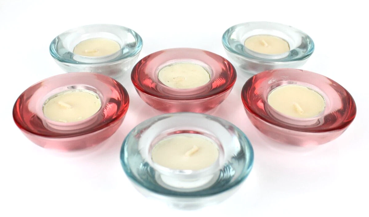 Praknu Portacandele Vetro Trasparente - 12 Portacandele per Decorazione da Tavolo - Robusto e Ideale per Candele Decorative per Casa e Matrimoni ( Trasparente