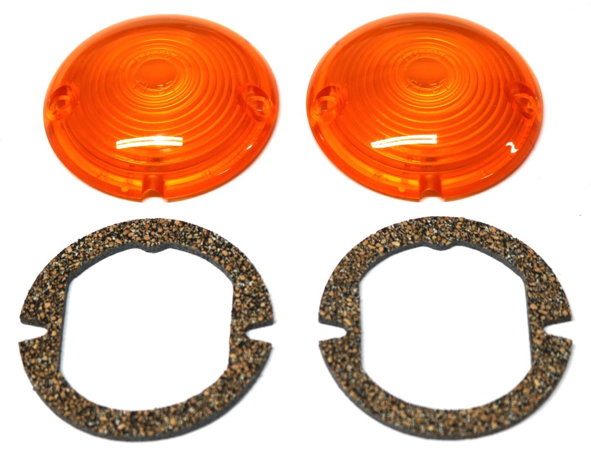 Amber品 USA-Made Front Amber Parking Light Lens Gasket Set For 1957 Chevy