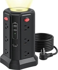 Surge Protector Power Strip 10 FT Cord, PD 20W USB C Black-3M 