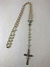 Girls First Communion Champaign Pearl Rosary Italy