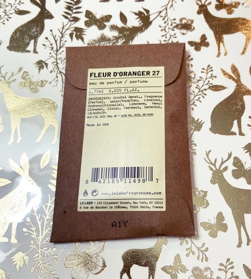 Le Labo Fleur d'Oranger 27 Eau de Parfum EDP 0.025 oz Spray Sample Size
