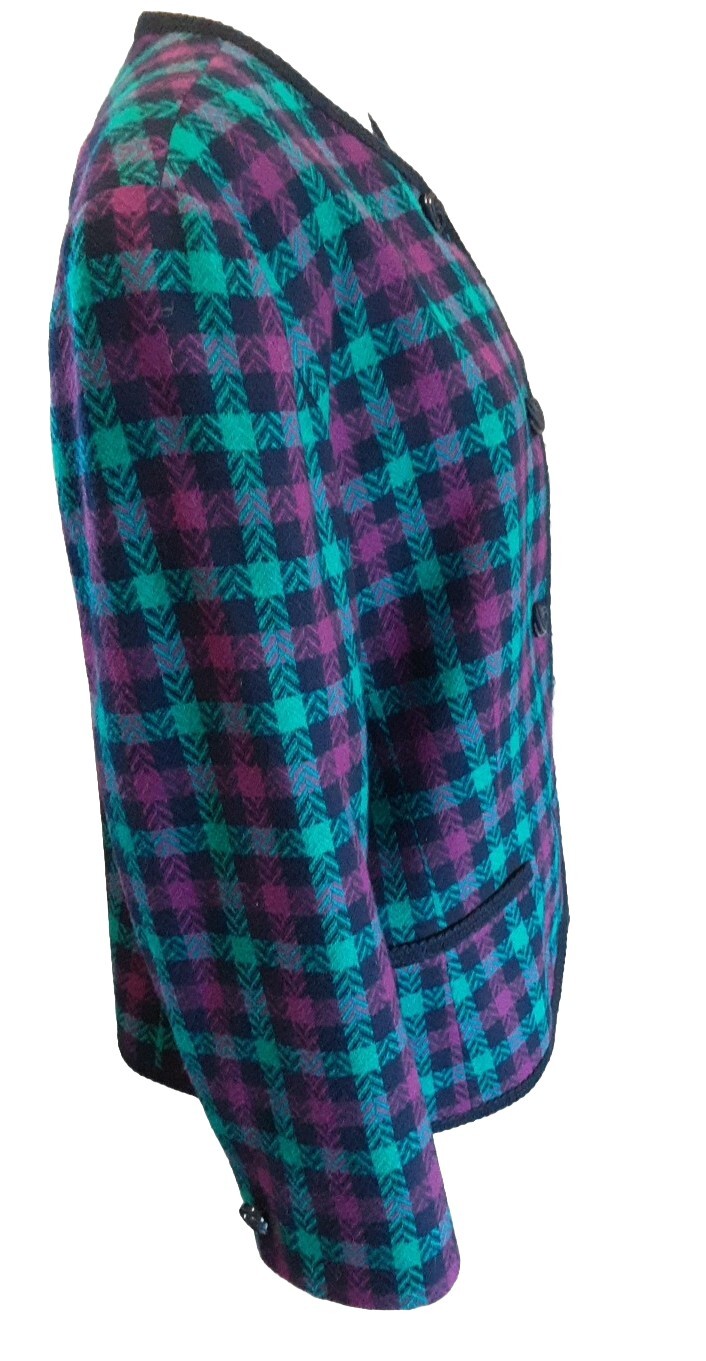 PENDLETON CLASSIC SHORT JACKET Large Check Fuschi… - image 8