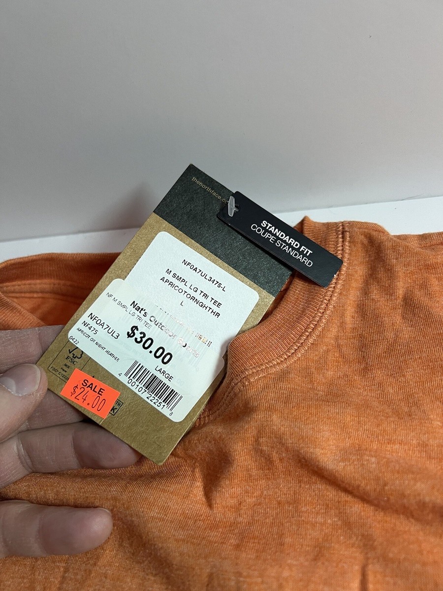 The North Face Short Sleeve Shirt Apricot Orange Mens Size Large