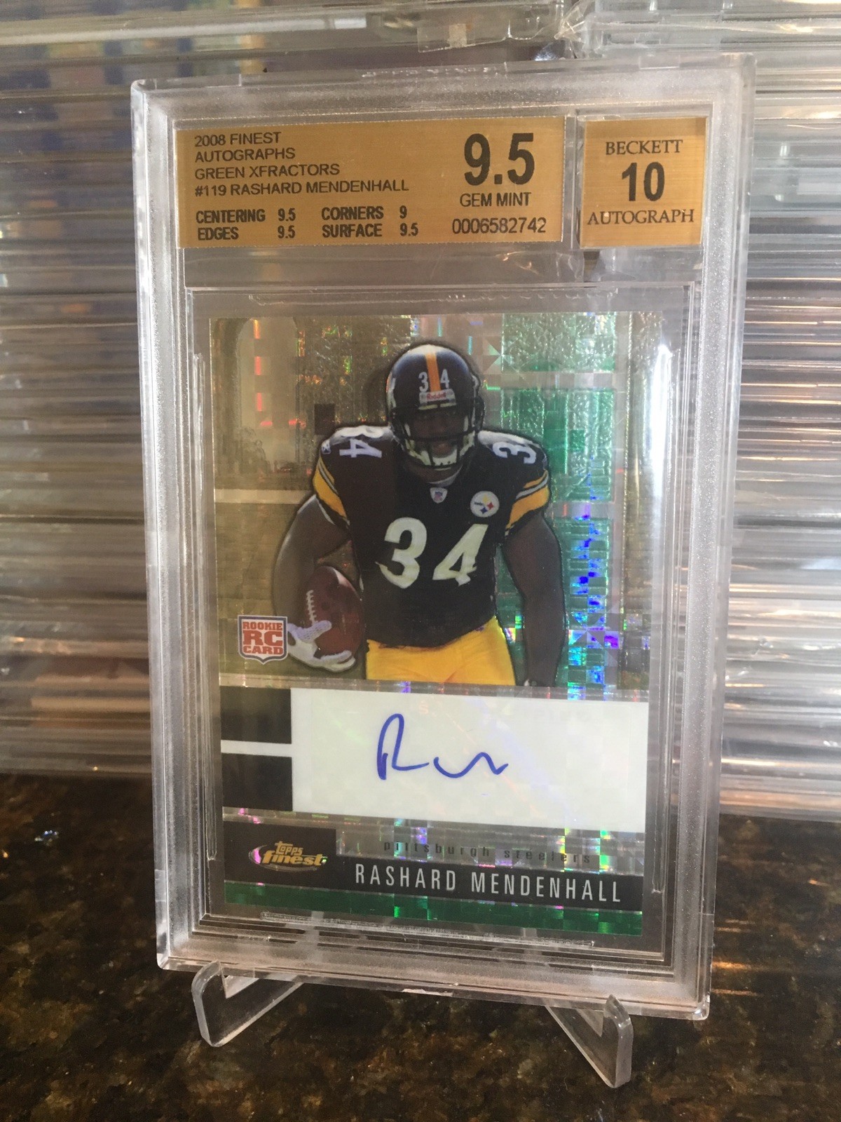 Rashard Mendenhall Finest #119 Green Xfractor-Autograph