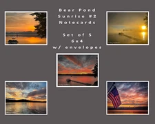 Bear Pond Sunrise #2 Original Photos Boxed Set of 5 6x4 Greeting Note Cards 